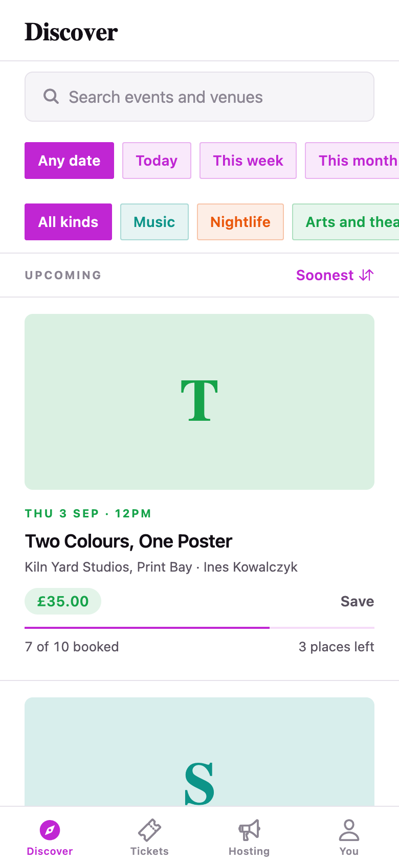 Events & Tickets template