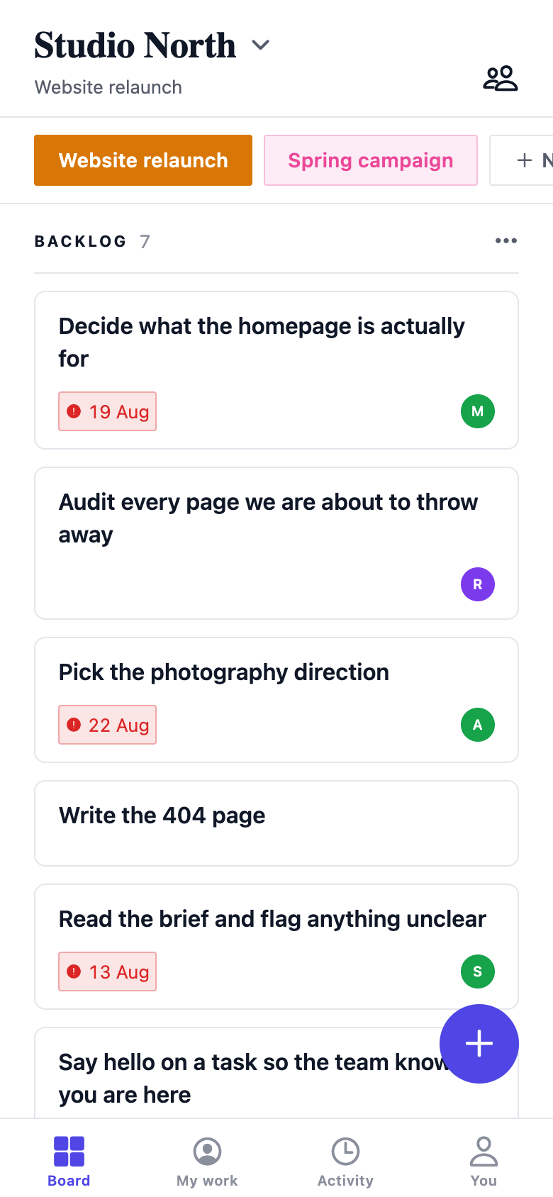 Team Tasks template